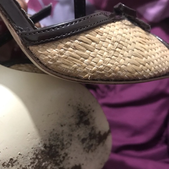 Straw opened toe mini high heel shoes - Picture 6 of 8